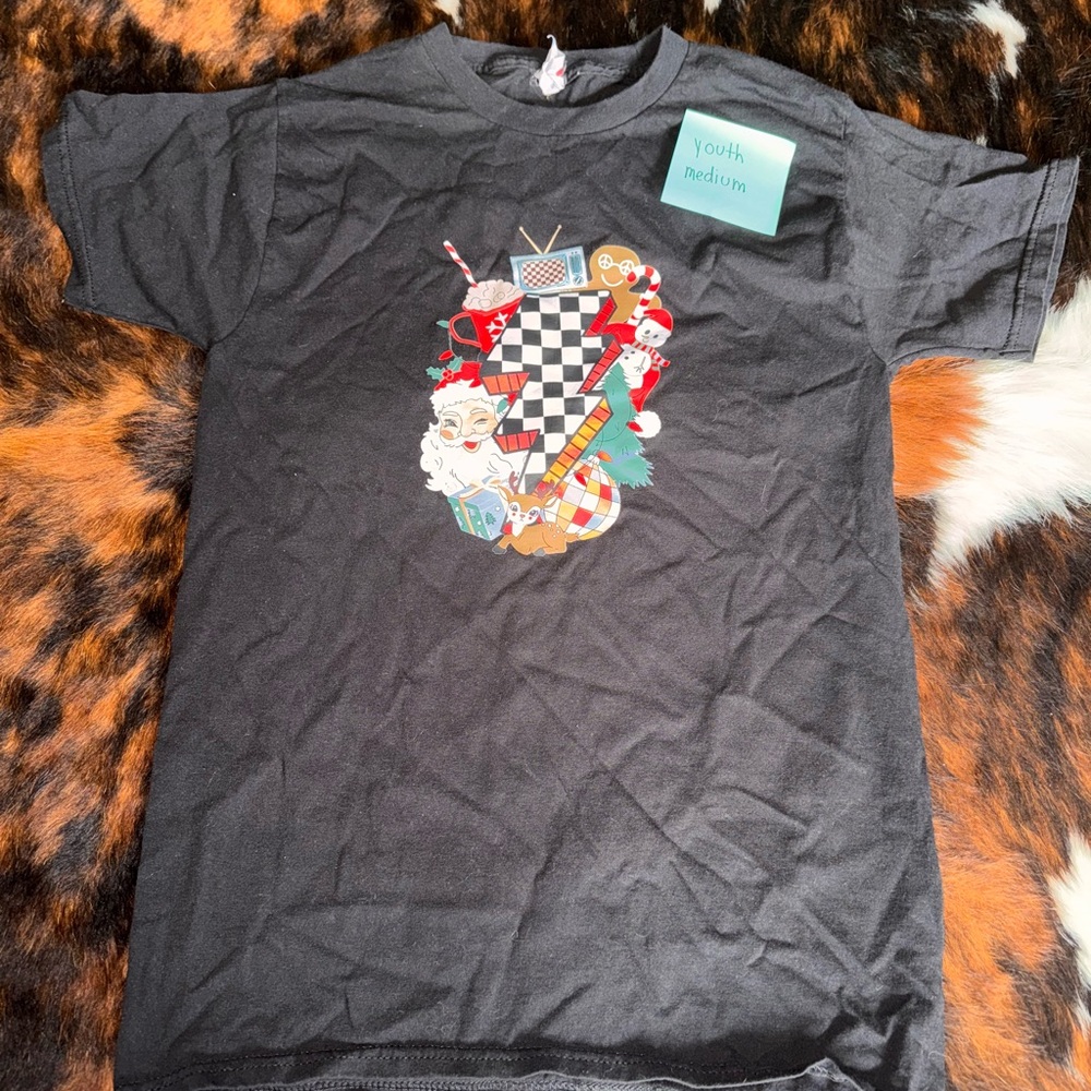 Kids Black Christmas T-Shirt